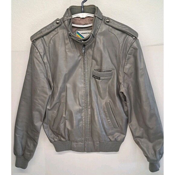 Members Only Other - Vintage Members Only Men’s Leather Jacket Size 40 Gray